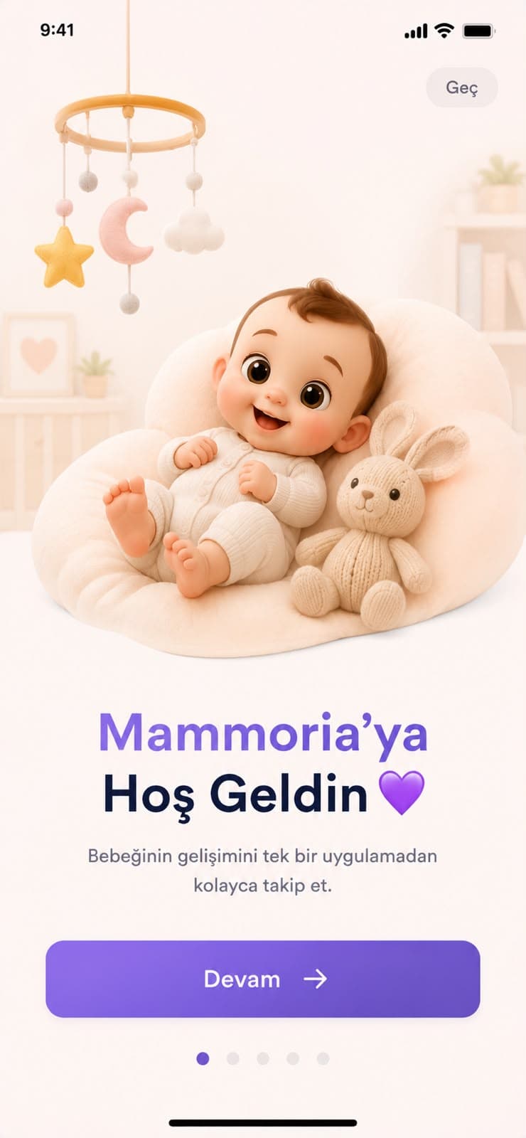 Mammoria breastfeeding tracking screen